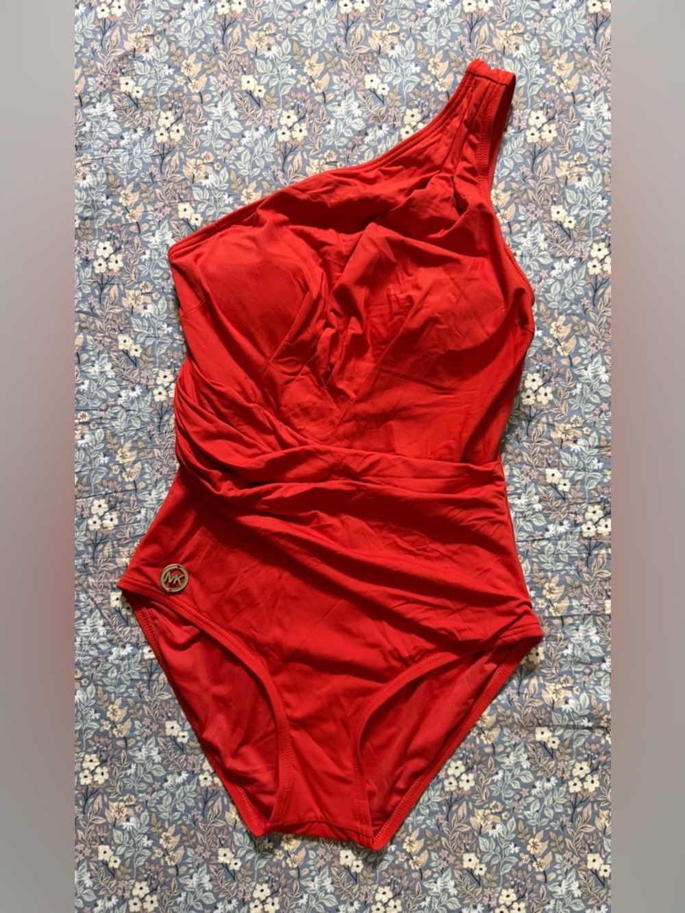 MICHAEL Michael Kors One-Shoulder Red Swimsuit